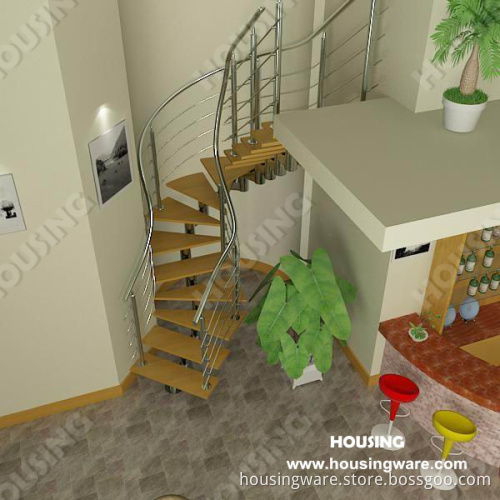 Interior Security Curved Staircase for Indoor-Decoration